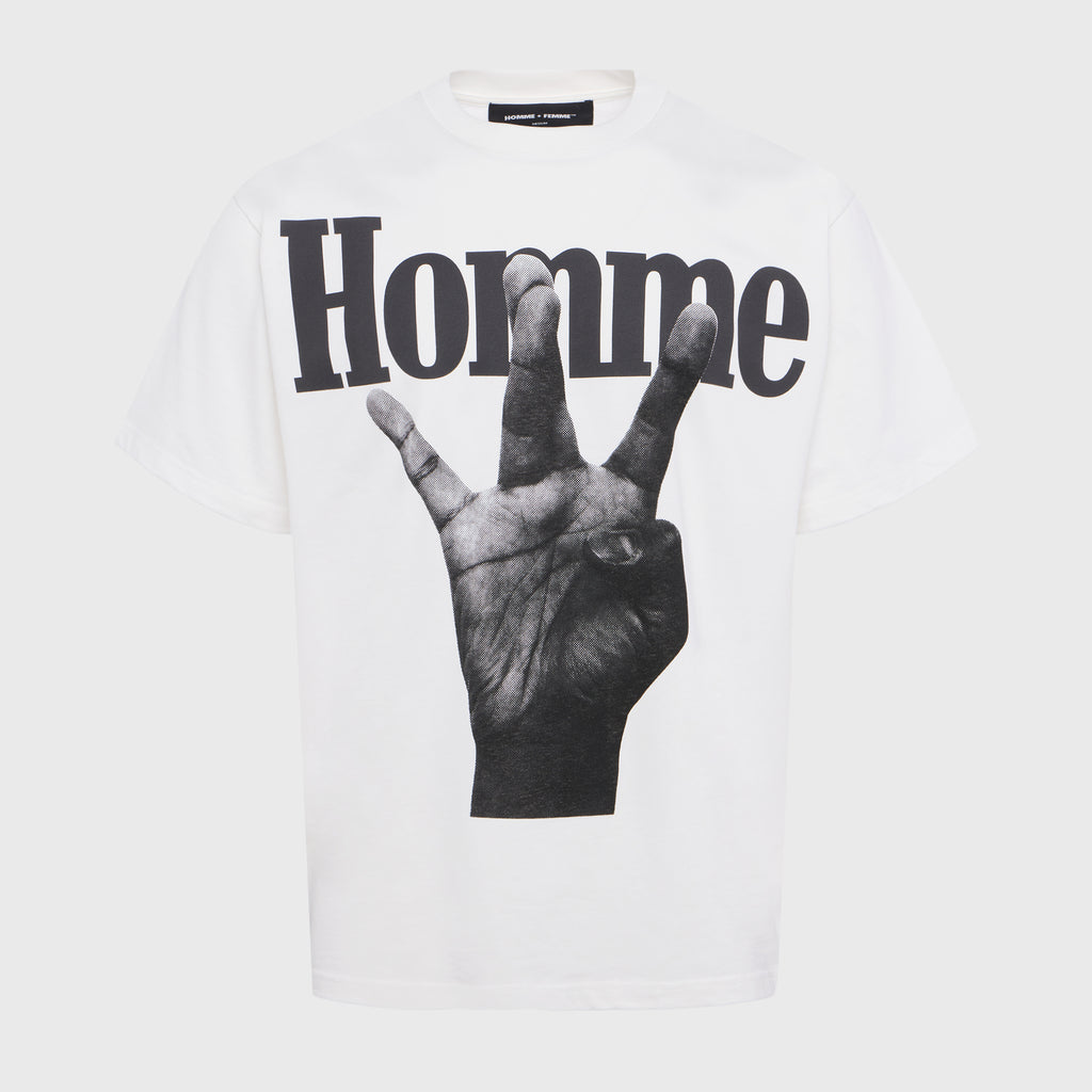 日本未入荷【HOMME FEMME】Twisted Fingers Tシャツ Twisted Fingers Tee White with Black – HommeFemmeLA
