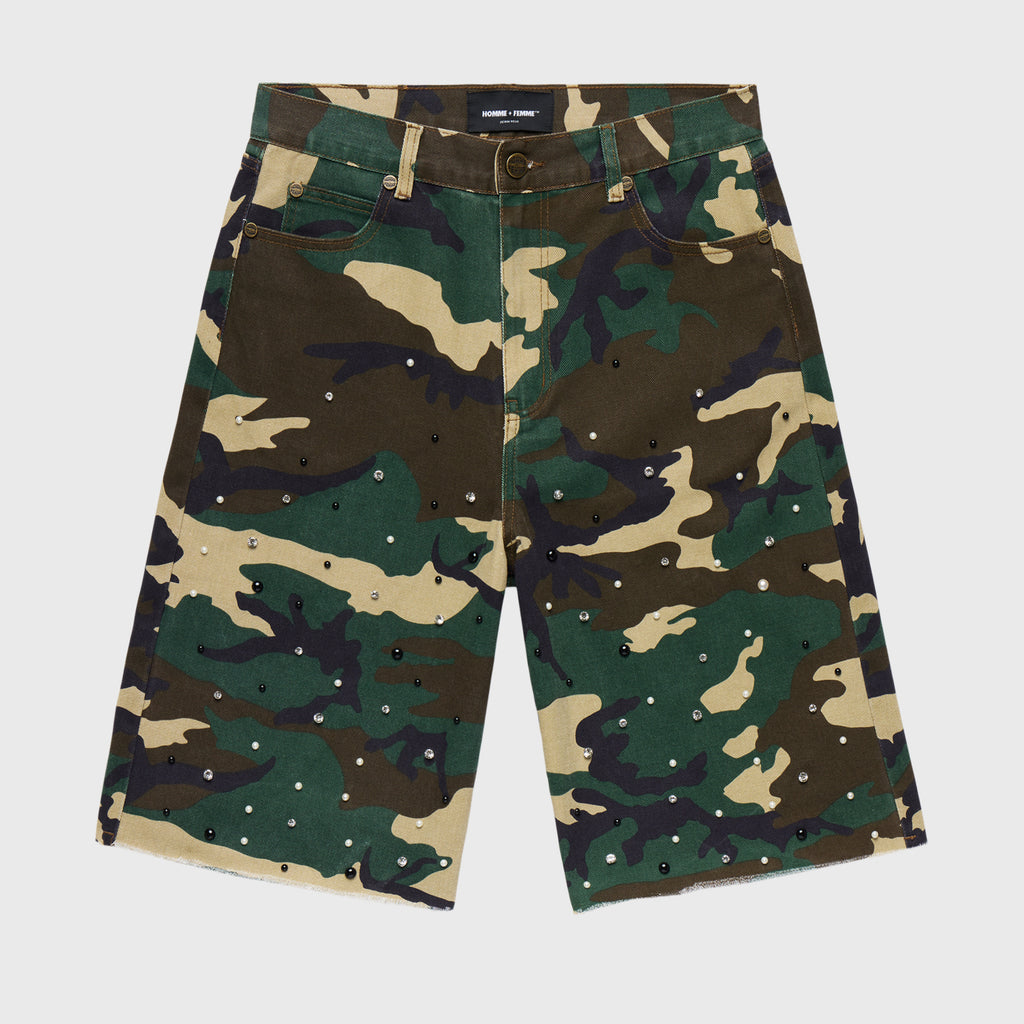パンツ Phenomenon flower camo work shorts FIRST ROW: CAMO FLOWER PATCH CARGO SHORTS – 85 86