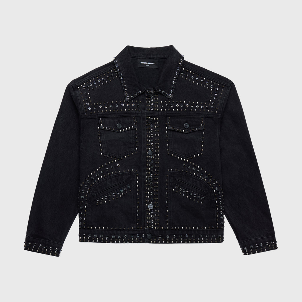 希少 orSlow Denim Stadium Jacket クルミボタン Ornament Denim Jacket Black – HommeFemmeLA