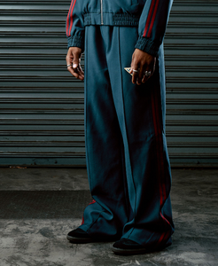 Relaxed Track Pants Blue and Burgundy
