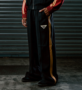 Relaxed Track Pants Black and Red