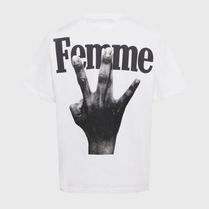 Twisted Fingers Tee White with Black