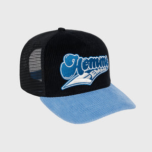Wave Logo Hat Black and Blue