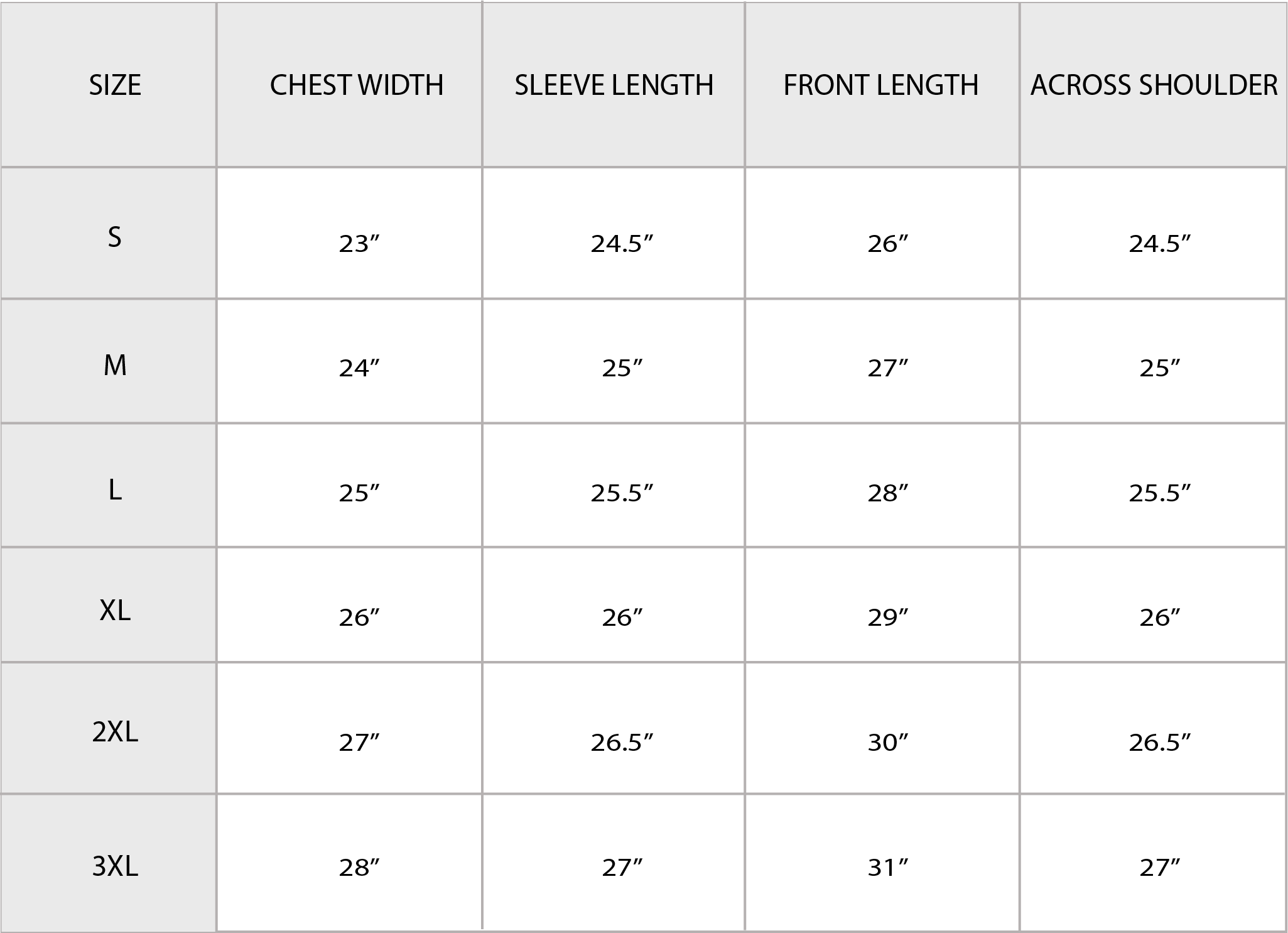 Size Chart