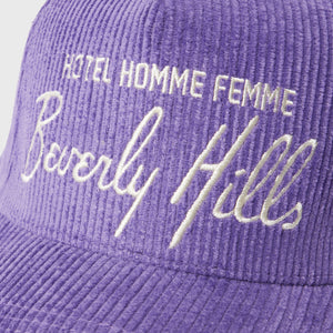 Homme Hotel Corduroy Hat Purple and Cream