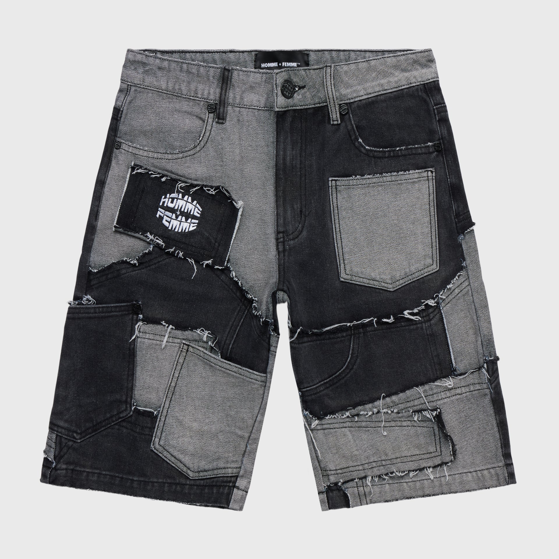 Patchwork Denim Short Black – HommeFemmeLA