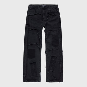 Reconstructed Denim Stone Wash Black