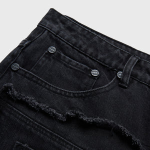 Reconstructed Denim Stone Wash Black