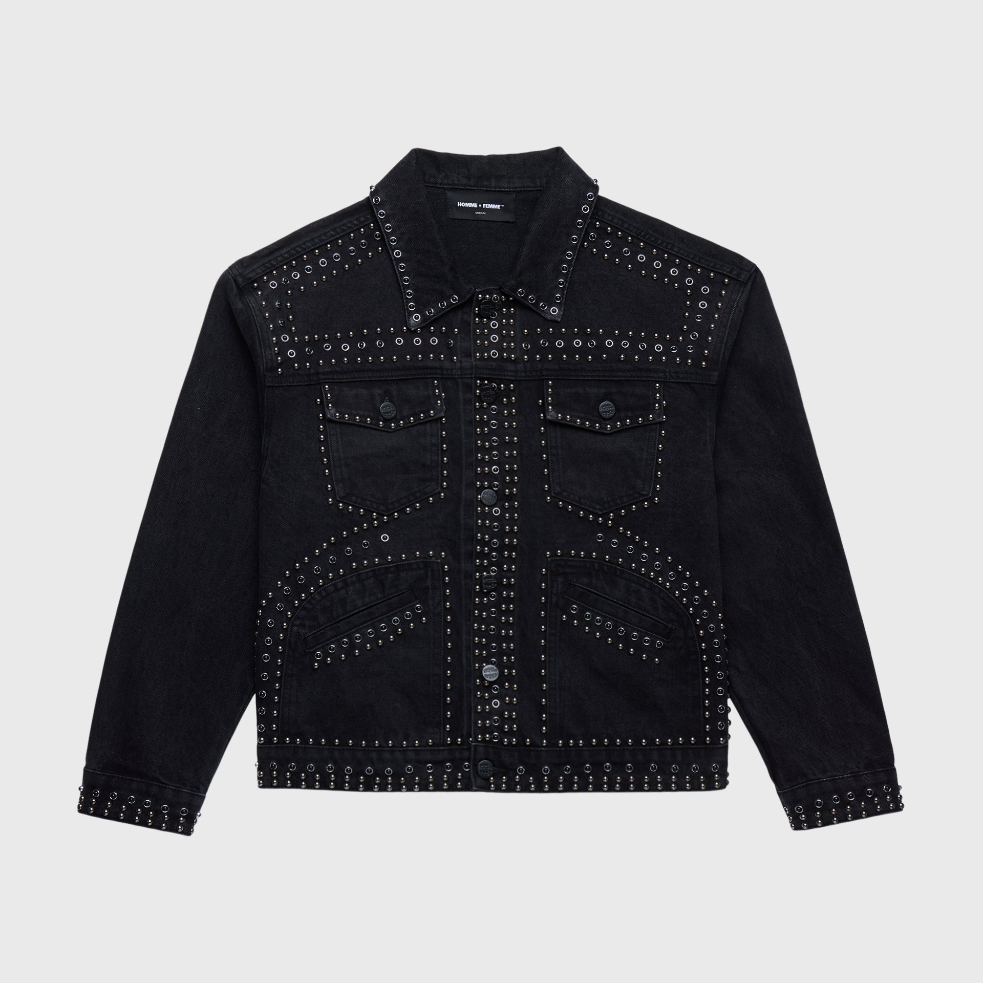 Ornament Denim Jacket Black – HommeFemmeLA