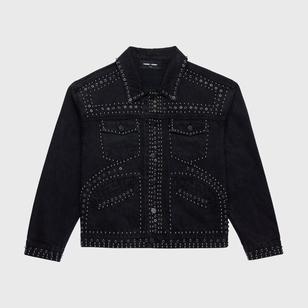 Ornament Denim Jacket Black – HommeFemmeLA
