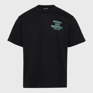 Respect Tee Black and Tiffany Blue
