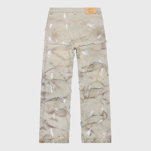 Reconstructed Denim Stone Wash Beige