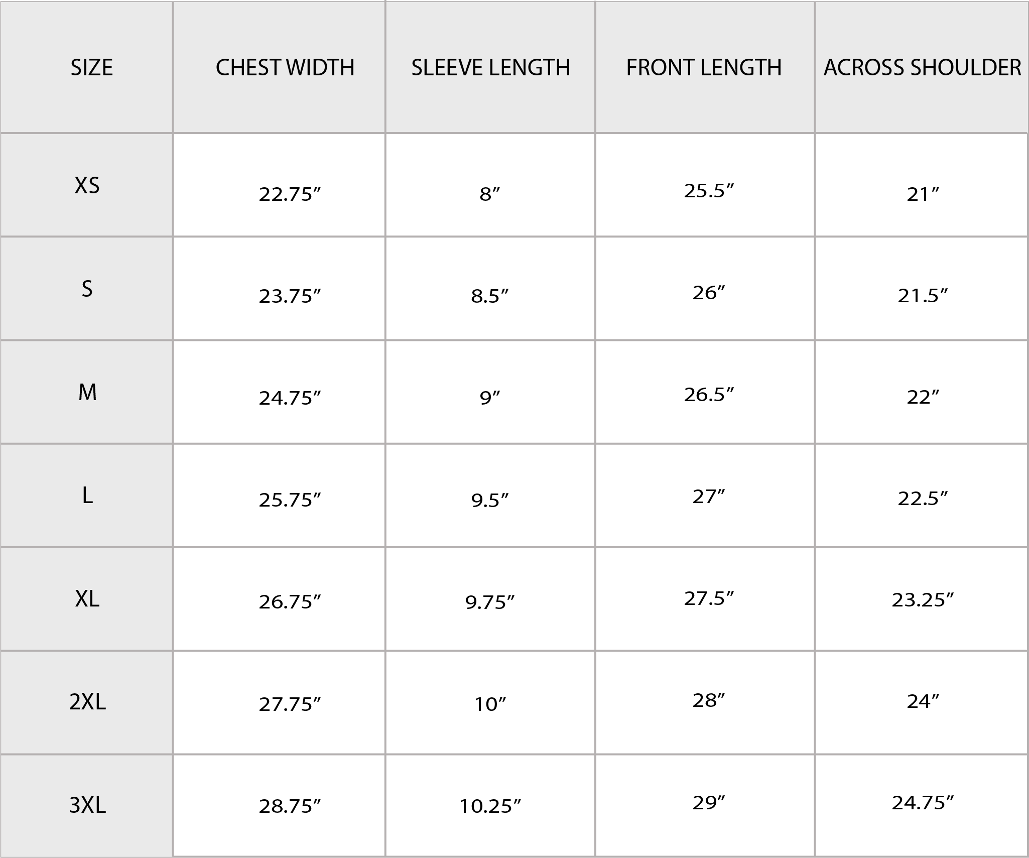 Size Chart