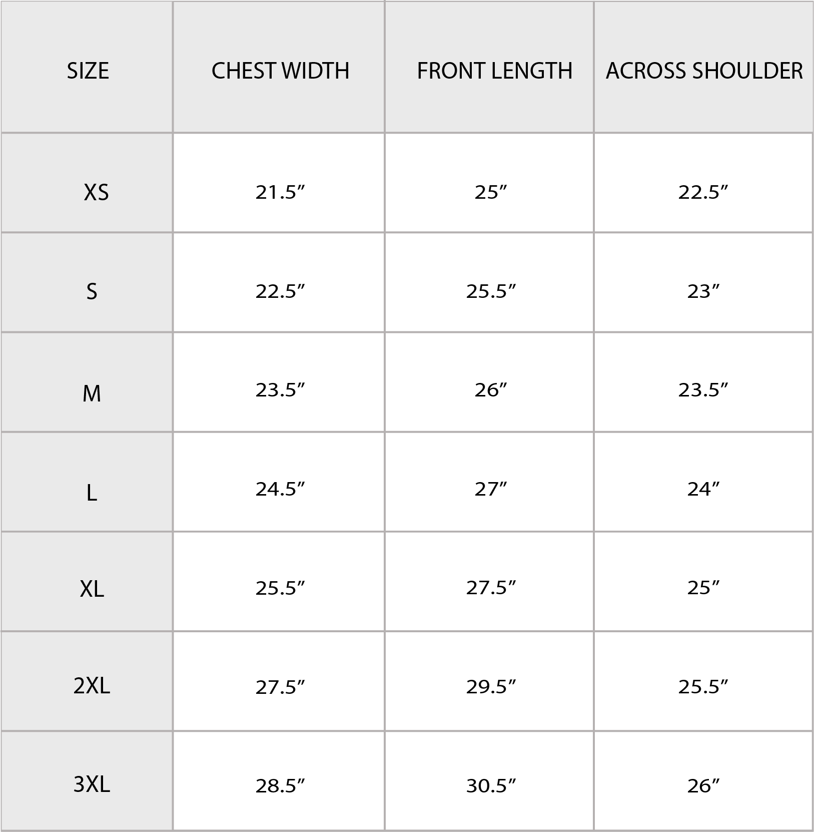 Size Chart