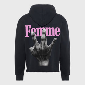 Twisted Fingers Hoodie Black with Blue and Pink