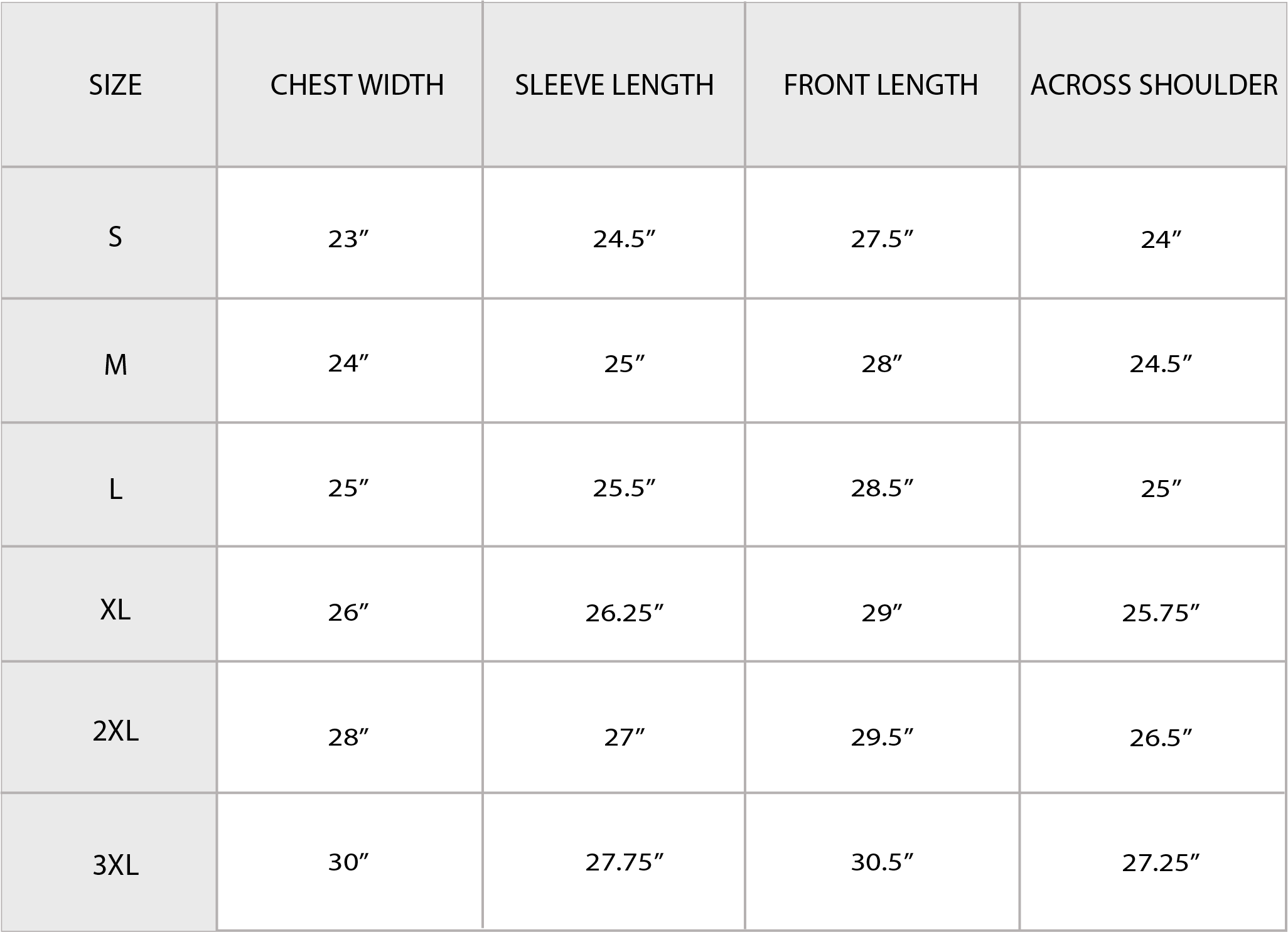 Size Chart