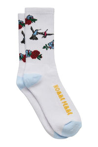 Floral Socks White