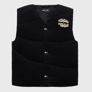 Corduroy Puffer Vest Black