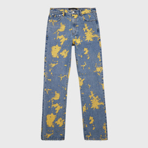 Splatter Denim Jeans Blue and Yellow