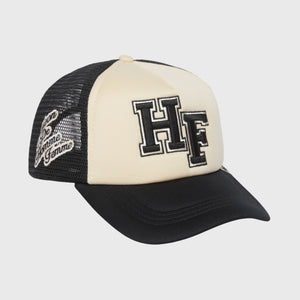HF Letterman Trucker Hat Black and Cream