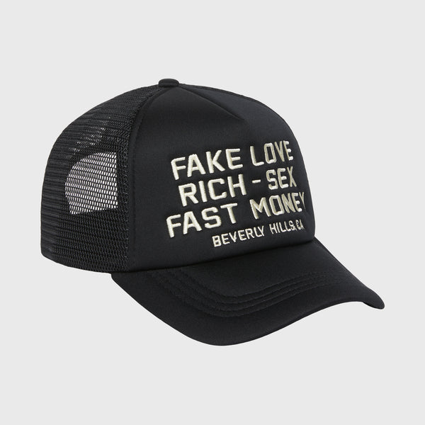 Fake Love Trucker Hat Black – HommeFemmeLA