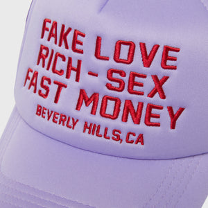 Fake Love Trucker Hat Lavender