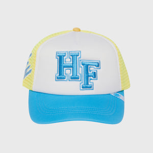 HF Letterman Trucker Hat Blue and Yellow