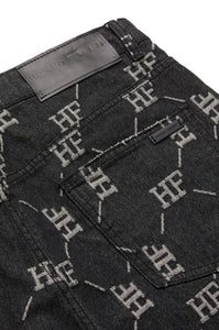 Monogram Denim Pant Black