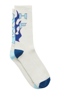 HF Flame Socks Grey with Blue