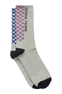 Racing Crew Checkered Socks Grey
