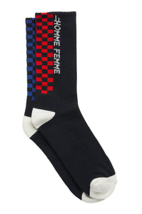 Racing Crew Checkered Socks Black