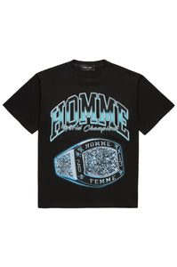 World Champs Tee Black and Turquoise