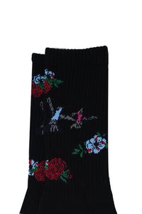 Floral Socks Black
