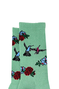 Floral Socks Green