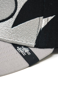 Shark Tooth Snapback Silver and Black