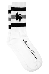 Trademark Socks White With Black and Grey Stripes