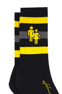 Trademark Socks Black With Yellow And Grey Stripes