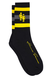 Trademark Socks Black With Yellow And Grey Stripes