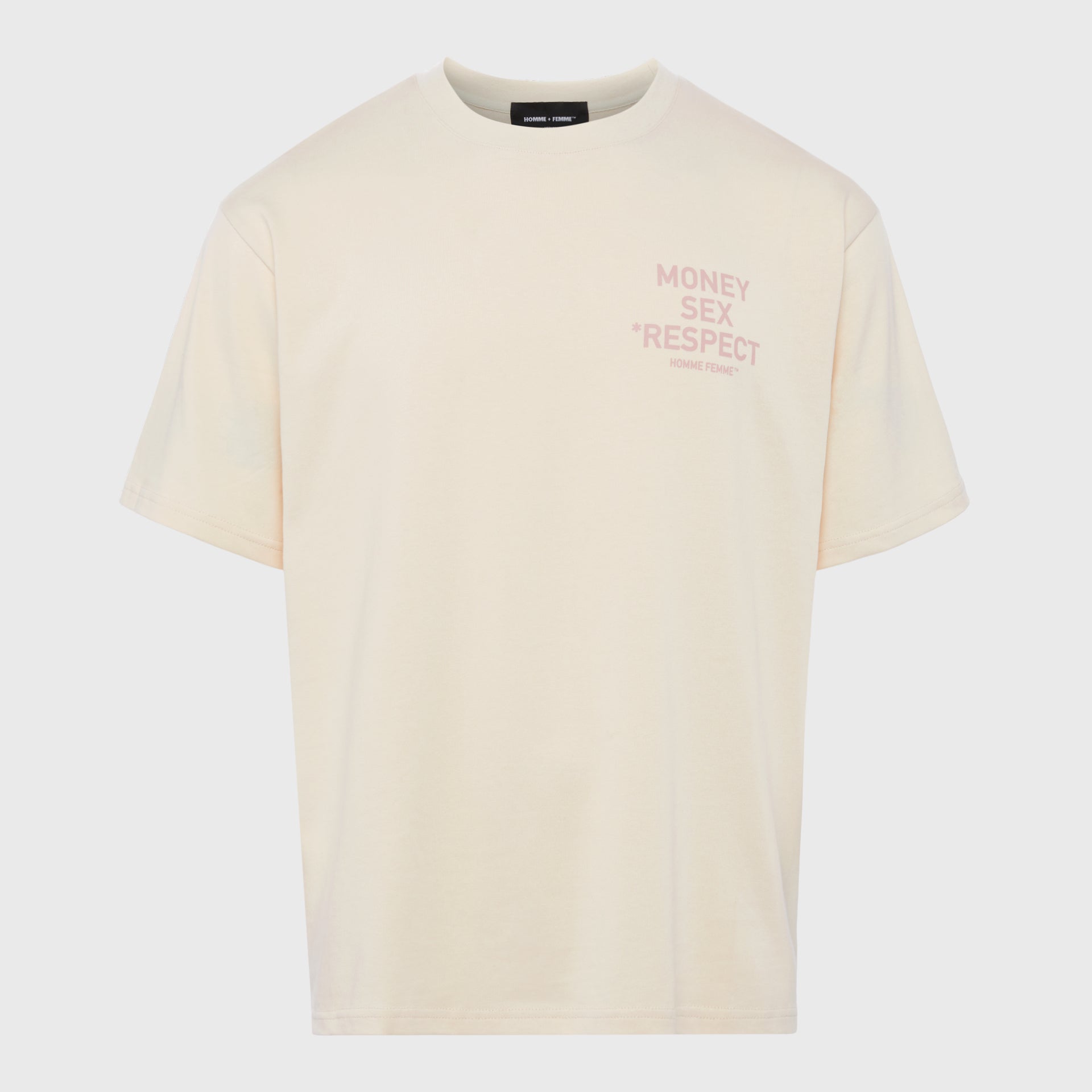 money sex 888 EW! tシャツ moneysex Respect Tee Cream and Pink – HommeFemmeLA
