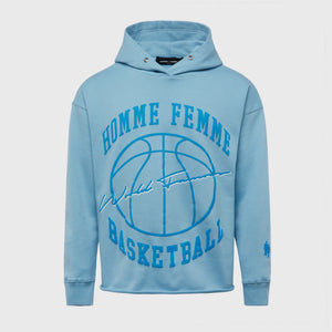 Homme Femme Basketball Hoodie Blue