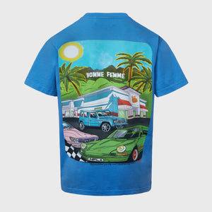 Burgers and Benz Tee Blue