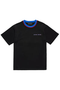 Gradient Laser Tee Black with Blue and Red
