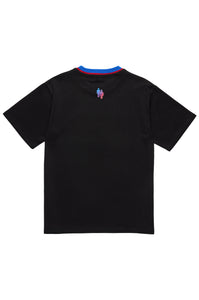 Gradient Laser Tee Black with Blue and Red
