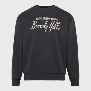 Hotel Homme Femme Crewneck Charcoal and Pink