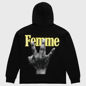Twisted Fingers Hoodie Black with Orange and Yellow